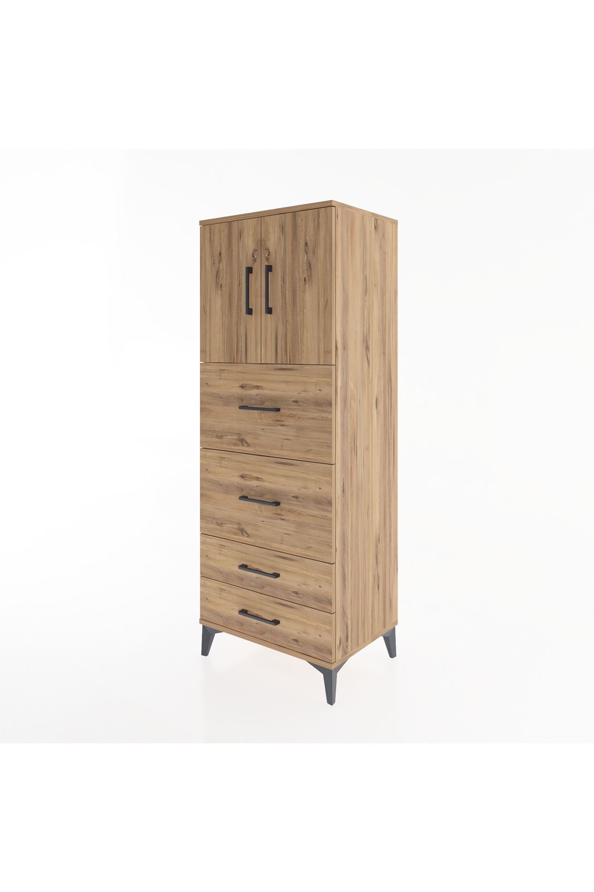 Hyperion Dolap 2 Raflı 4 Çekmeceli 2 Kapaklı 60x44x163 - S53M077V9B