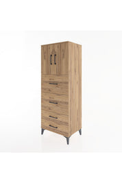 Hyperion Dolap 2 Raflı 4 Çekmeceli 2 Kapaklı 60x44x163 - S53M077V9B