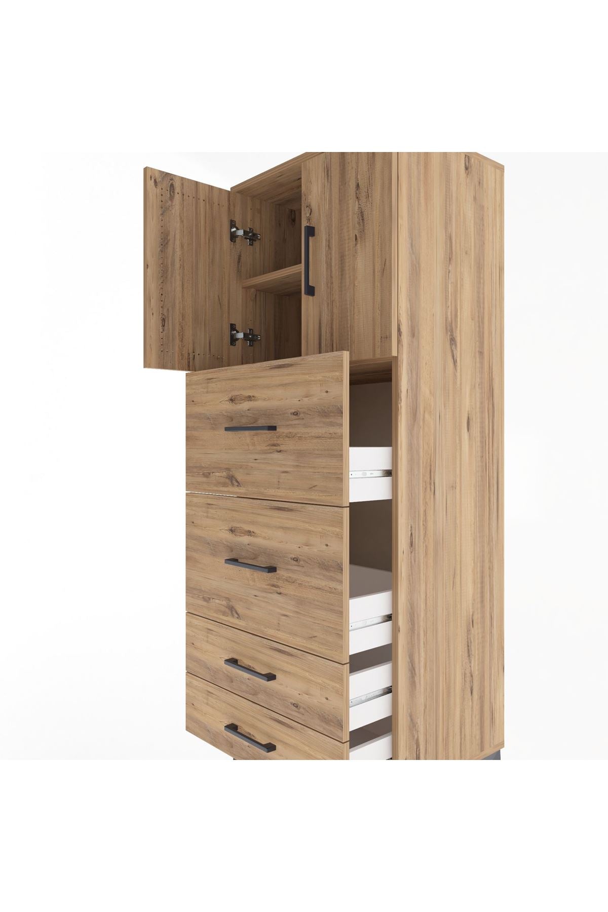 Hyperion Dolap 2 Raflı 4 Çekmeceli 2 Kapaklı 60x44x163 - S53M077V9B