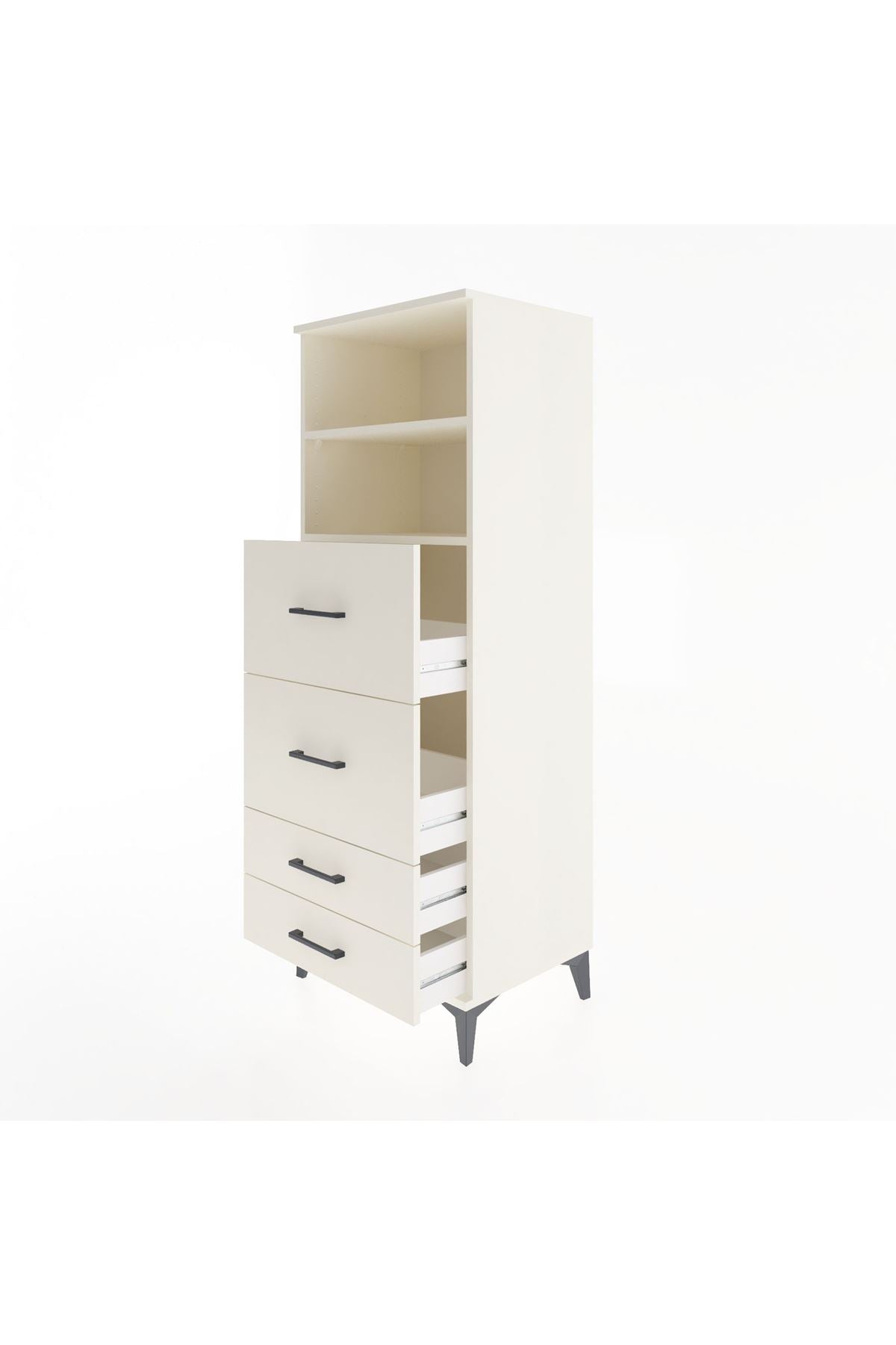 Hyperion Dolap 2 Raflı 4 Çekmeceli 60x44x163 - S53M078V1B