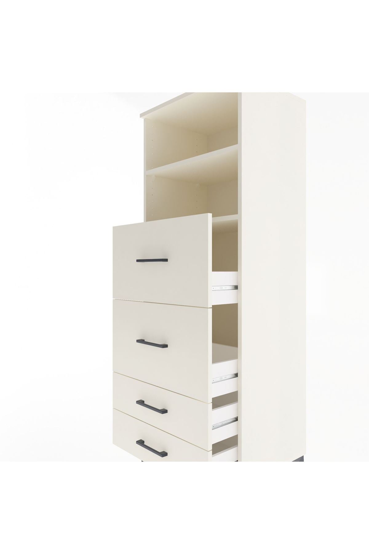 Hyperion Dolap 2 Raflı 4 Çekmeceli 60x44x163 - S53M078V1B