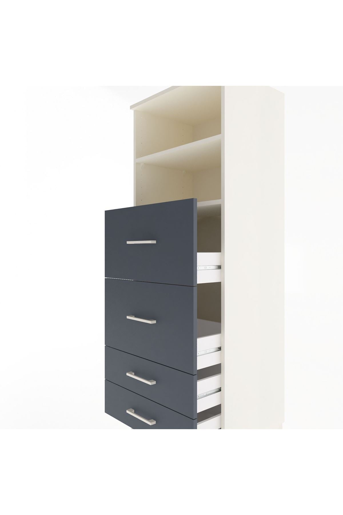 Hyperion Dolap 2 Raflı 4 Çekmeceli 60x44x163 - S53M078V2B