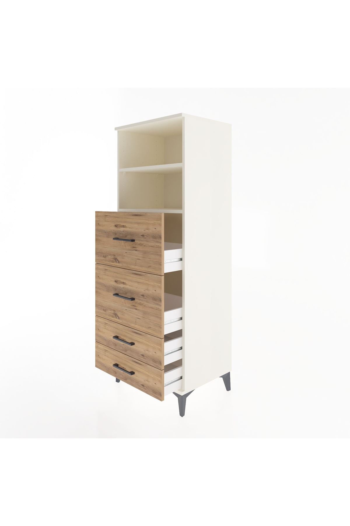 Hyperion Dolap 2 Raflı 4 Çekmeceli 60x44x163 - S53M078V3B
