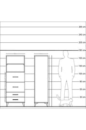 Hyperion Dolap 2 Raflı 4 Çekmeceli 60x44x163 - S53M078V5B