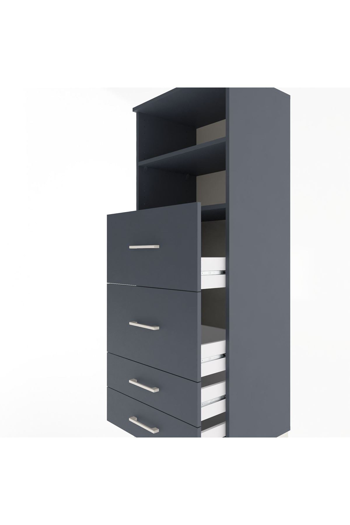 Hyperion Dolap 2 Raflı 4 Çekmeceli 60x44x163 - S53M078V5B