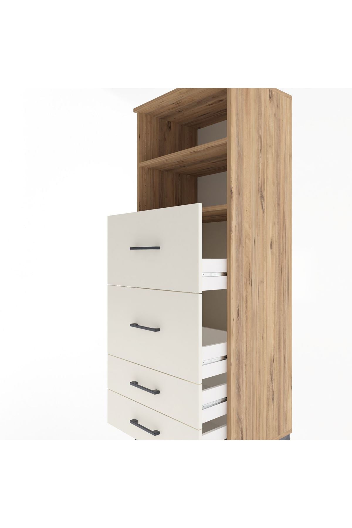 Hyperion Dolap 2 Raflı 4 Çekmeceli 60x44x163 - S53M078V7B