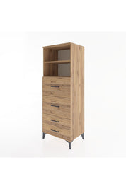 Hyperion Dolap 2 Raflı 4 Çekmeceli 60x44x163 - S53M078V9B