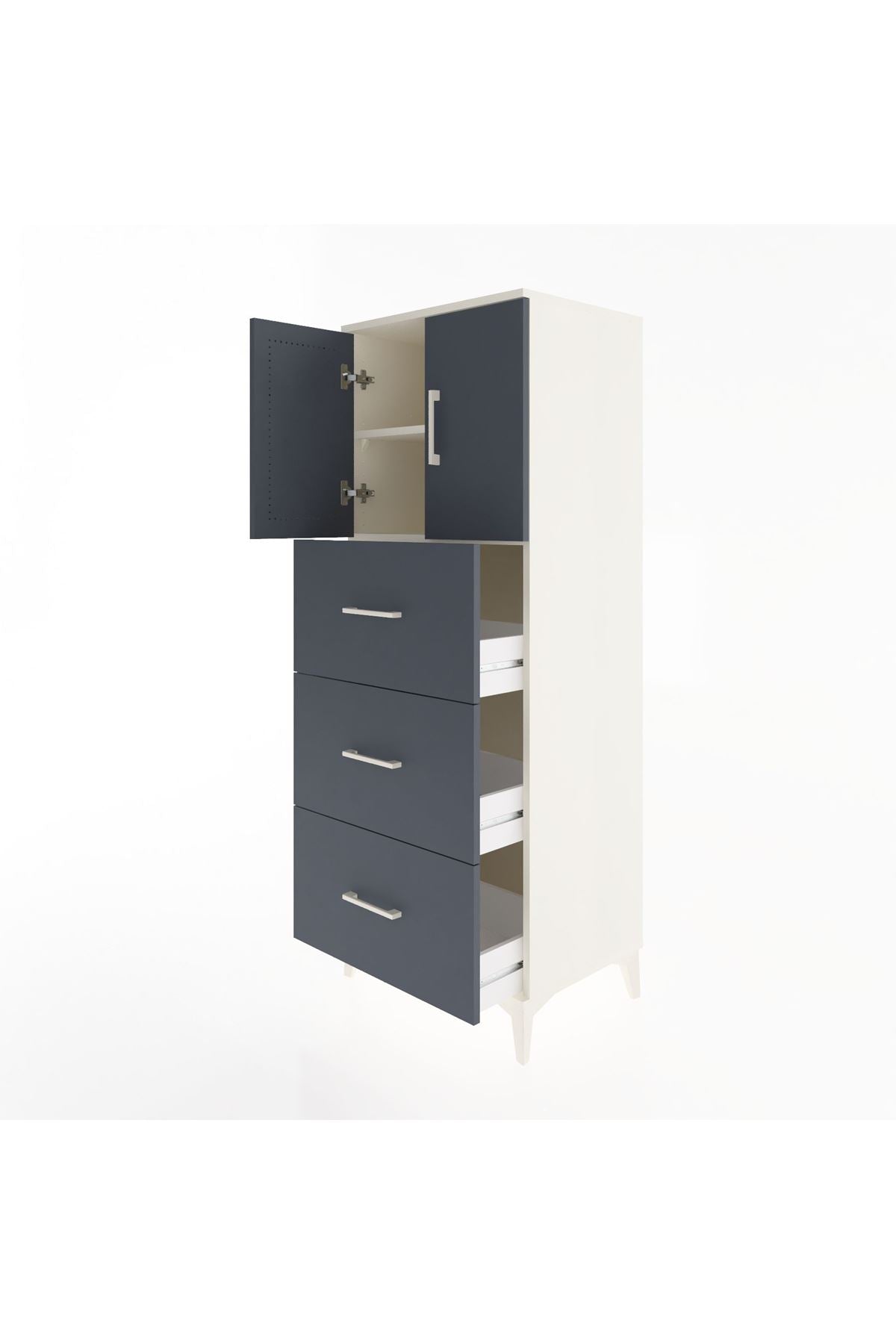 Hyperion Dolap 2 Raflı 3 Çekmeceli 2 Kapaklı 60x44x163 - S53M079V2B