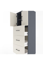 Hyperion Dolap 2 Raflı 3 Çekmeceli 2 Kapaklı 60x44x163 - S53M079V4B