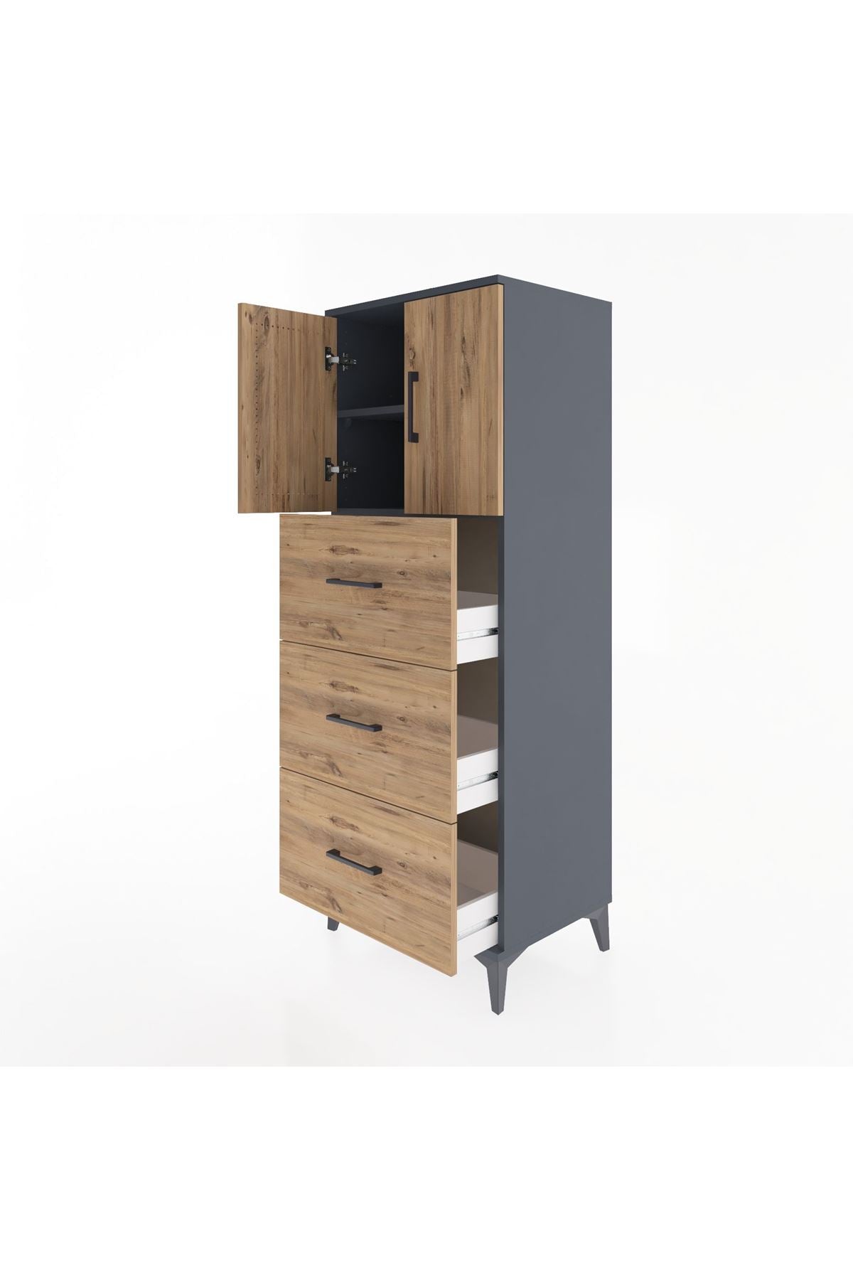 Hyperion Dolap 2 Raflı 3 Çekmeceli 2 Kapaklı 60x44x163 - S53M079V6B