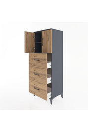 Hyperion Dolap 2 Raflı 3 Çekmeceli 2 Kapaklı 60x44x163 - S53M079V6B