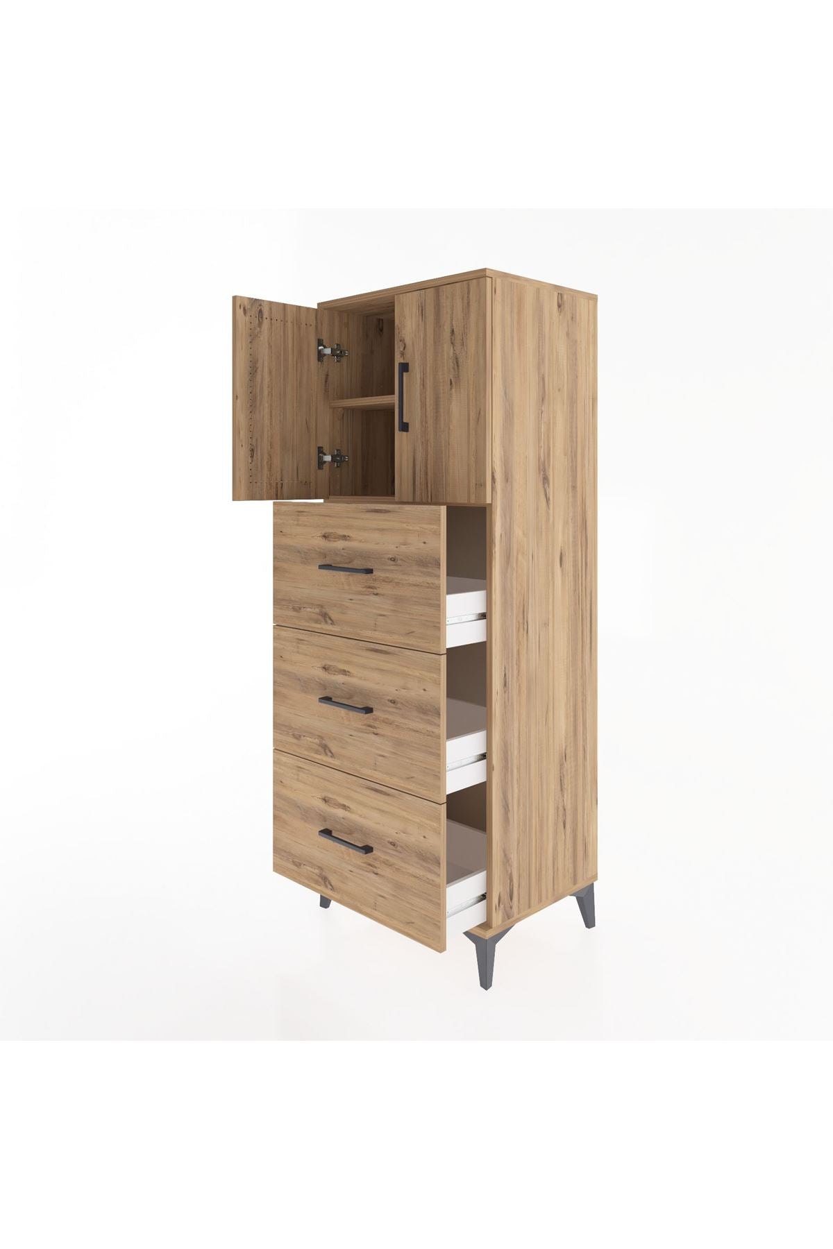 Hyperion Dolap 2 Raflı 3 Çekmeceli 2 Kapaklı 60x44x163 - S53M079V9B