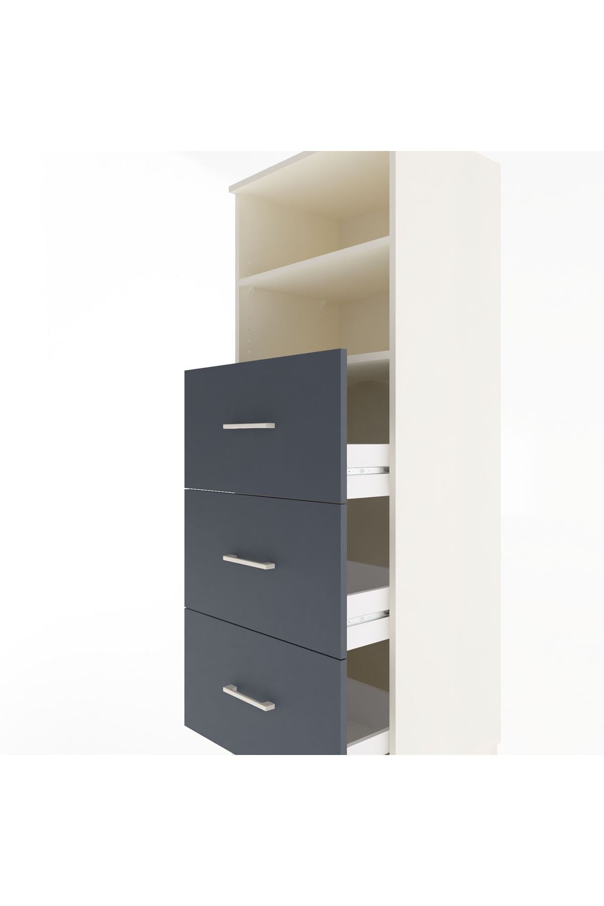 Hyperion Dolap 2 Raflı 3 Çekmeceli 60x44x163 - S53M080V2B