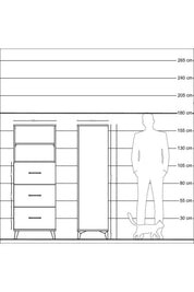 Hyperion Dolap 2 Raflı 3 Çekmeceli 60x44x163 - S53M080V2B