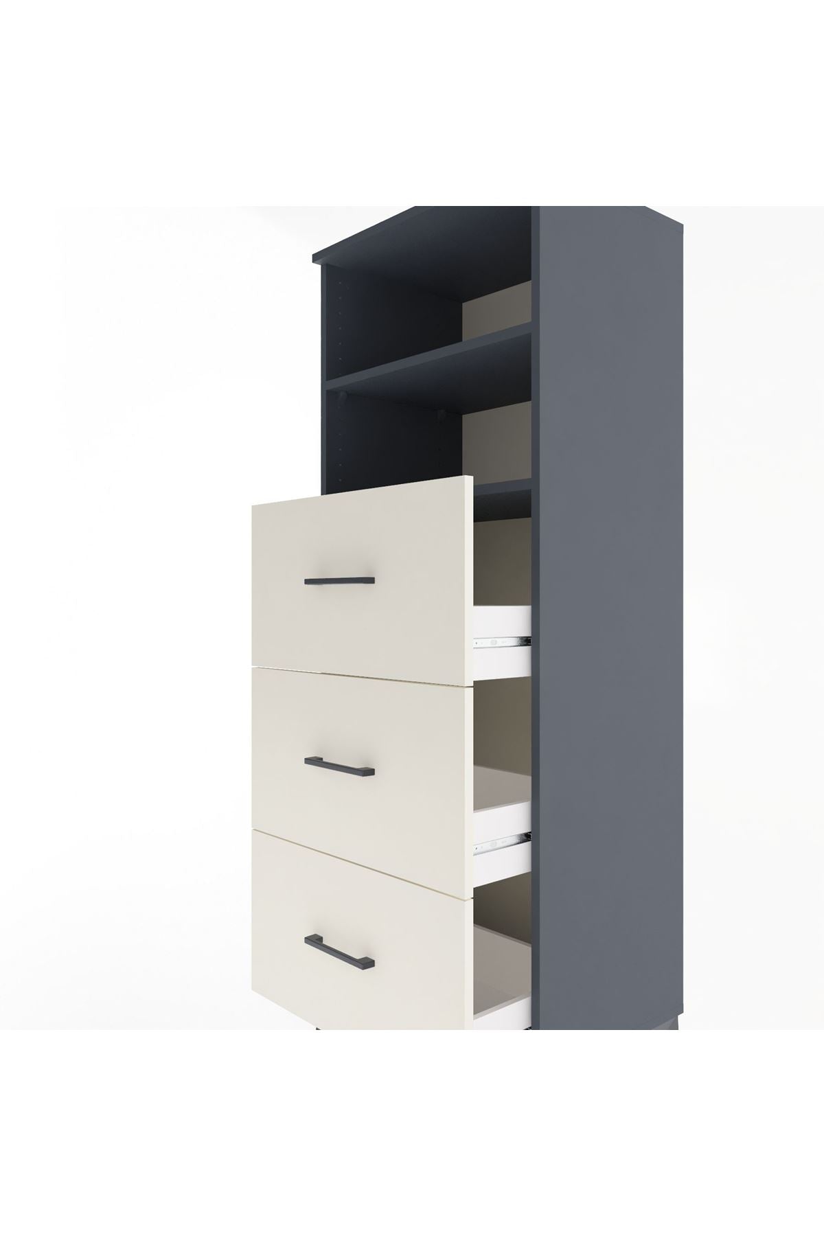 Hyperion Dolap 2 Raflı 3 Çekmeceli 60x44x163 - S53M080V4B