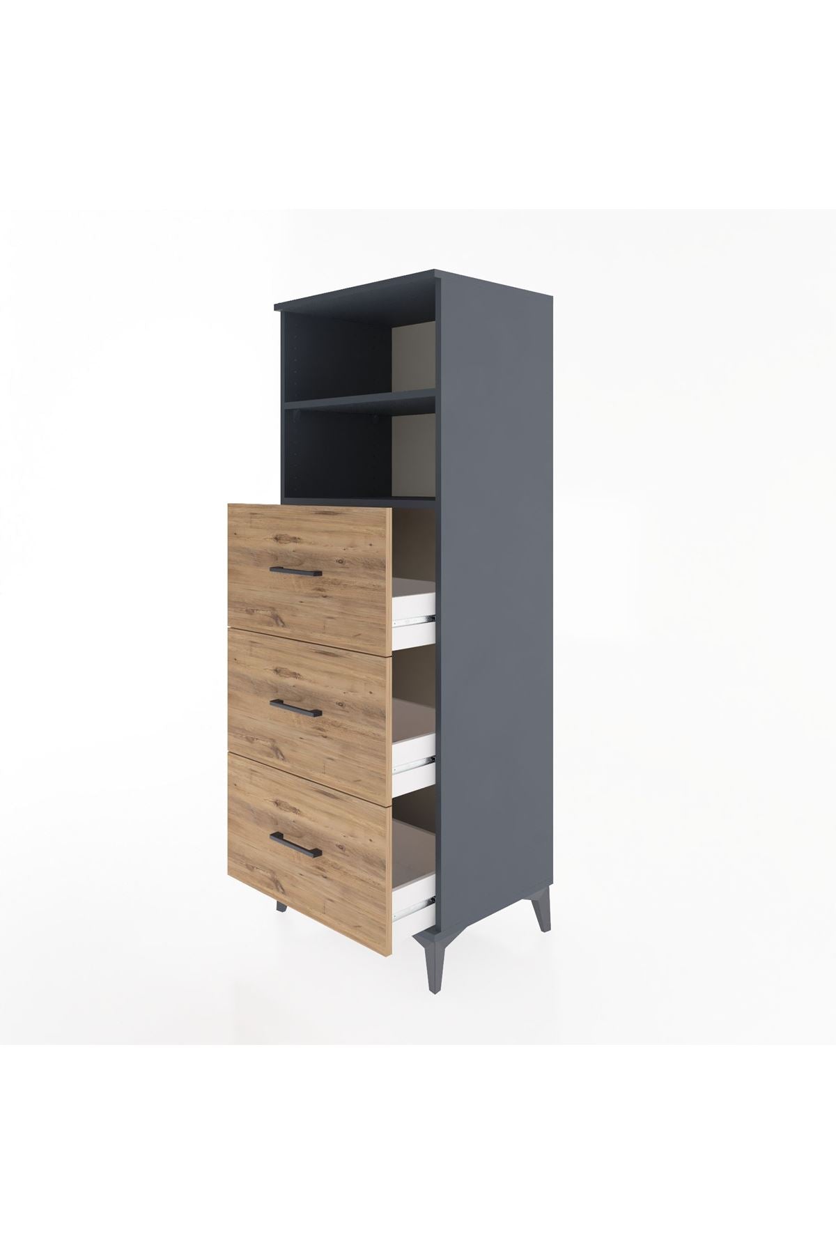 Hyperion Dolap 2 Raflı 3 Çekmeceli 60x44x163 - S53M080V6B
