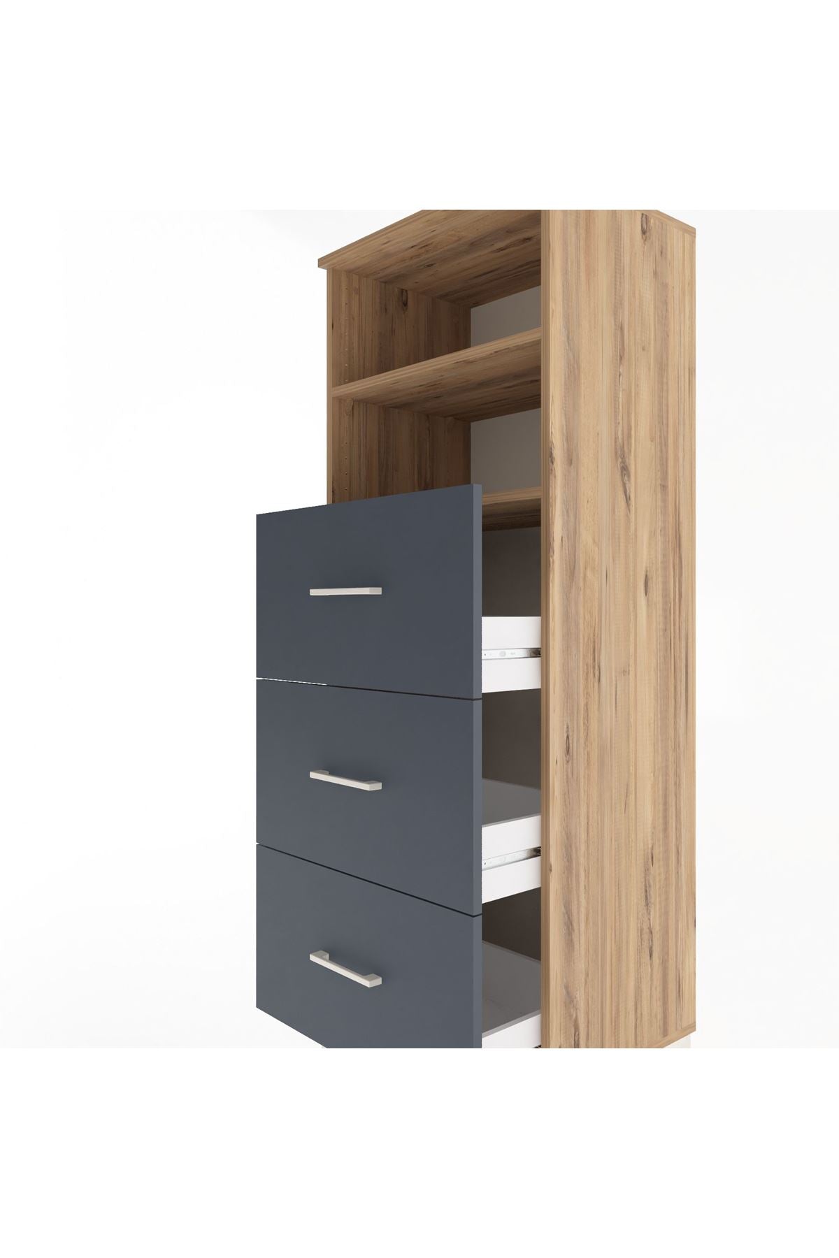 Hyperion Dolap 2 Raflı 3 Çekmeceli 60x44x163 - S53M080V8B