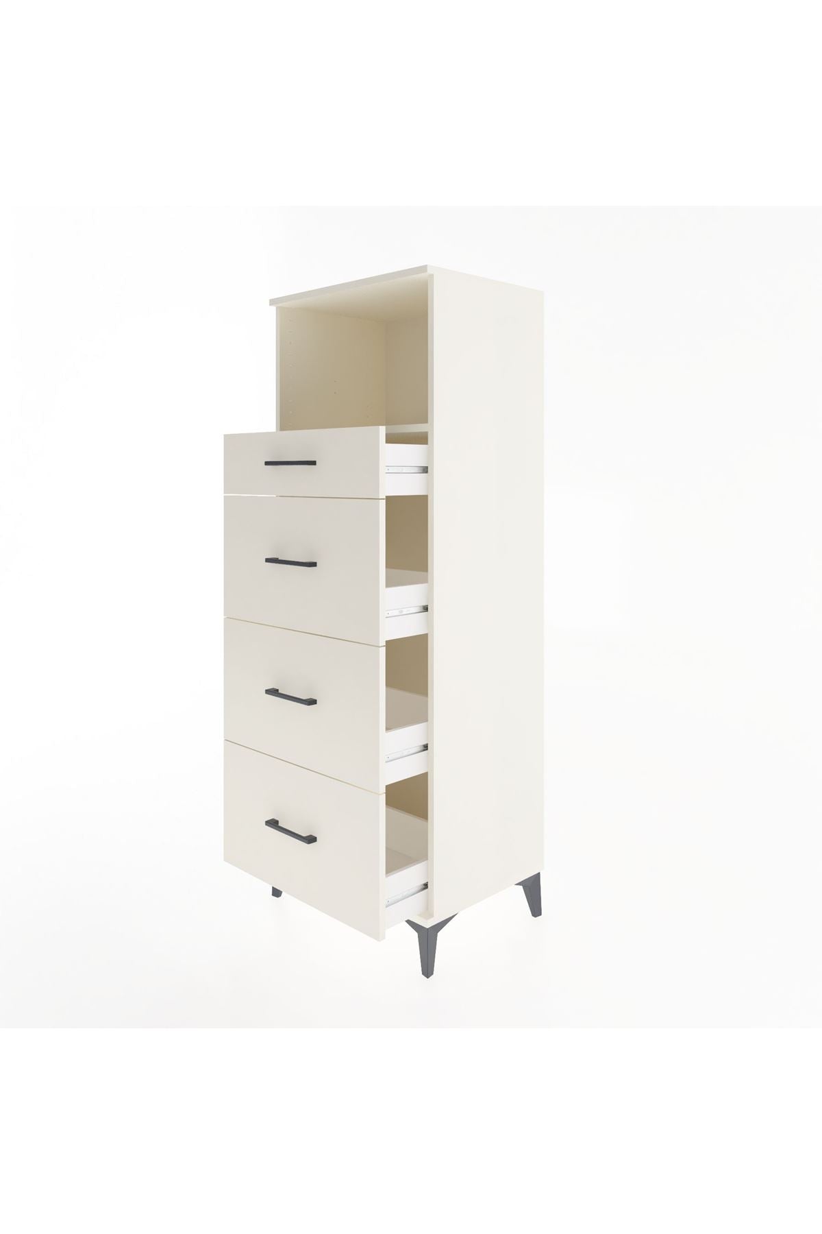 Hyperion Dolap Tek Raflı 4 Çekmeceli 60x44x163 - S53M081V1B