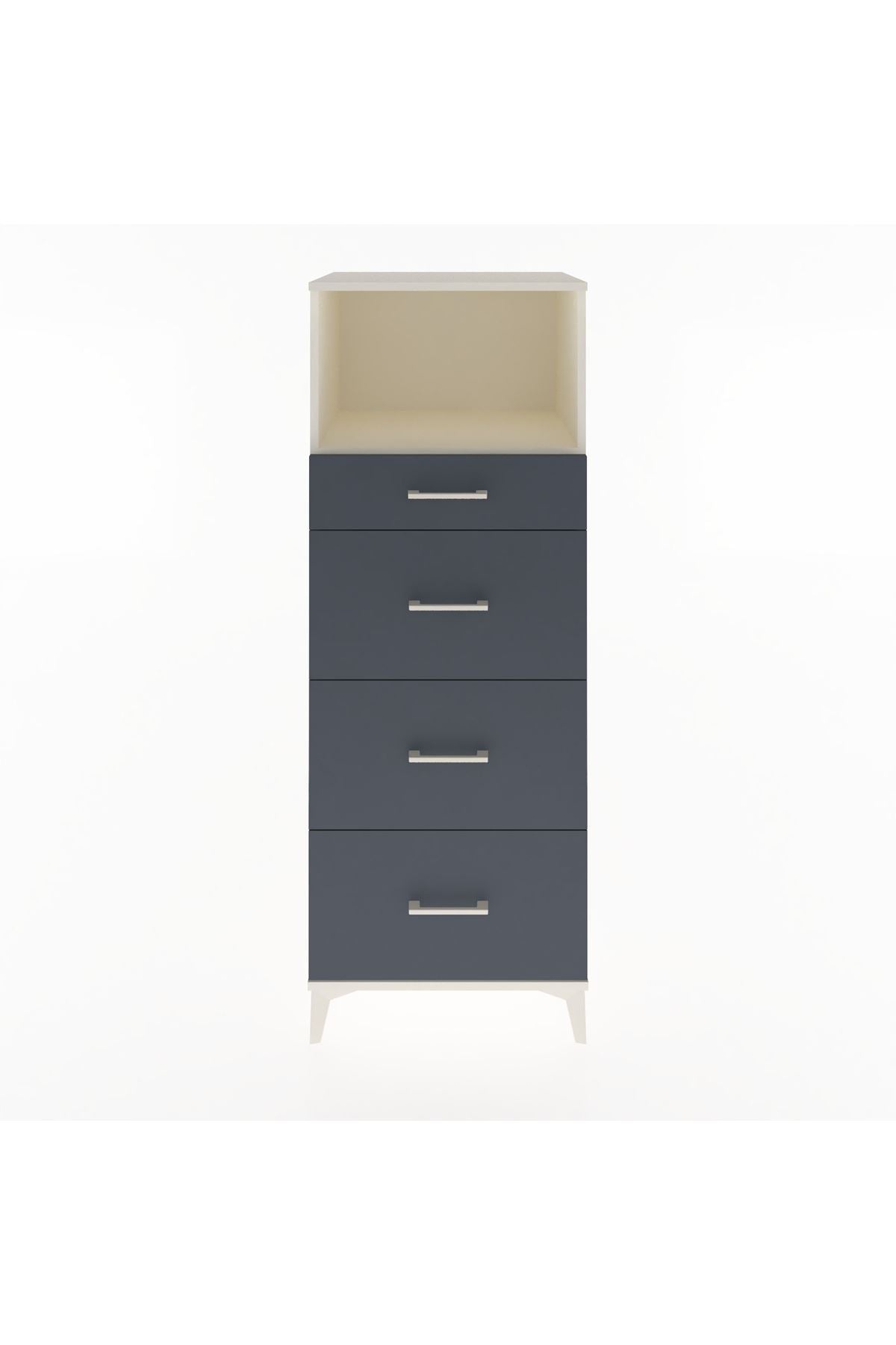 Hyperion Dolap Tek Raflı 4 Çekmeceli 60x44x163 - S53M081V2B