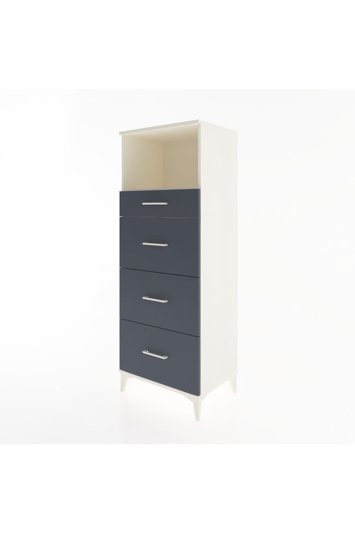 Hyperion Dolap Tek Raflı 4 Çekmeceli 60x44x163 - S53M081V2B