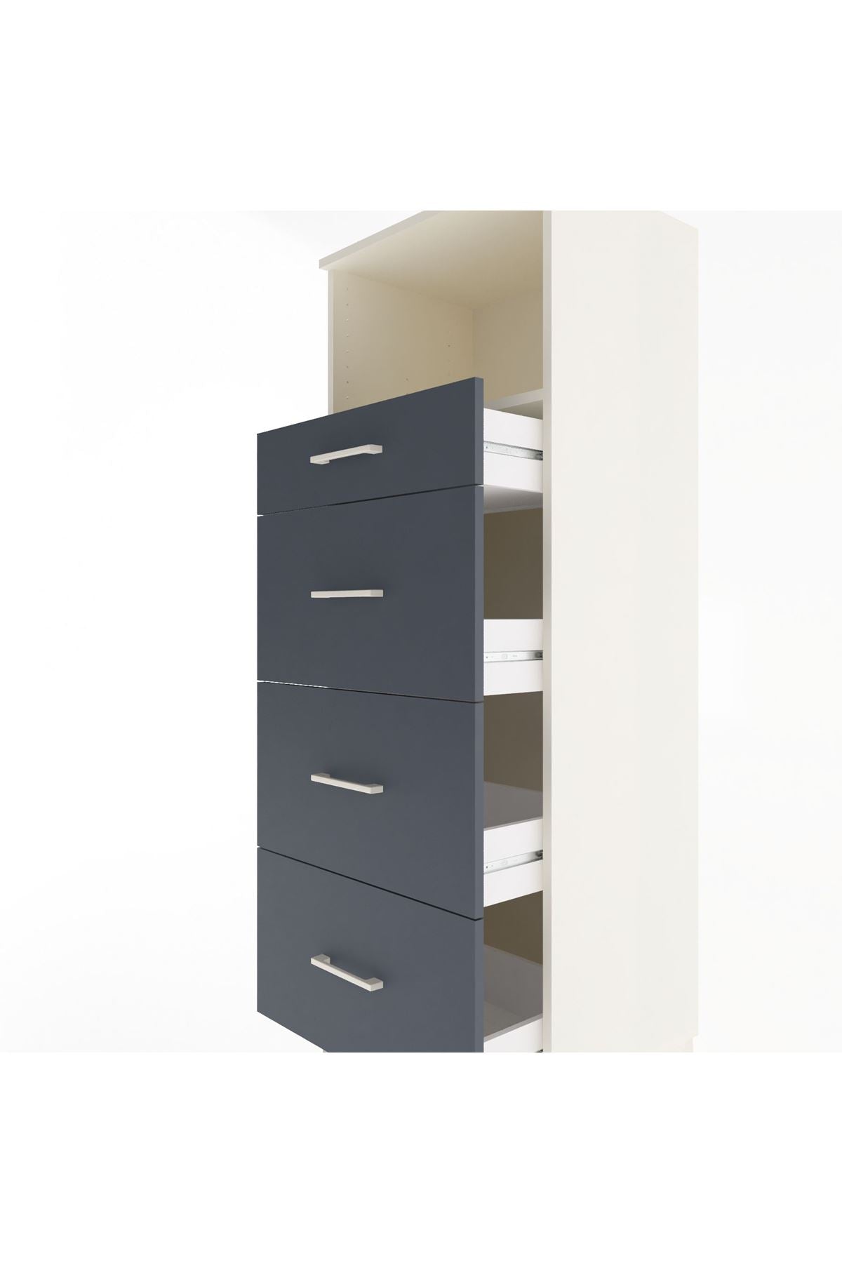 Hyperion Dolap Tek Raflı 4 Çekmeceli 60x44x163 - S53M081V2B
