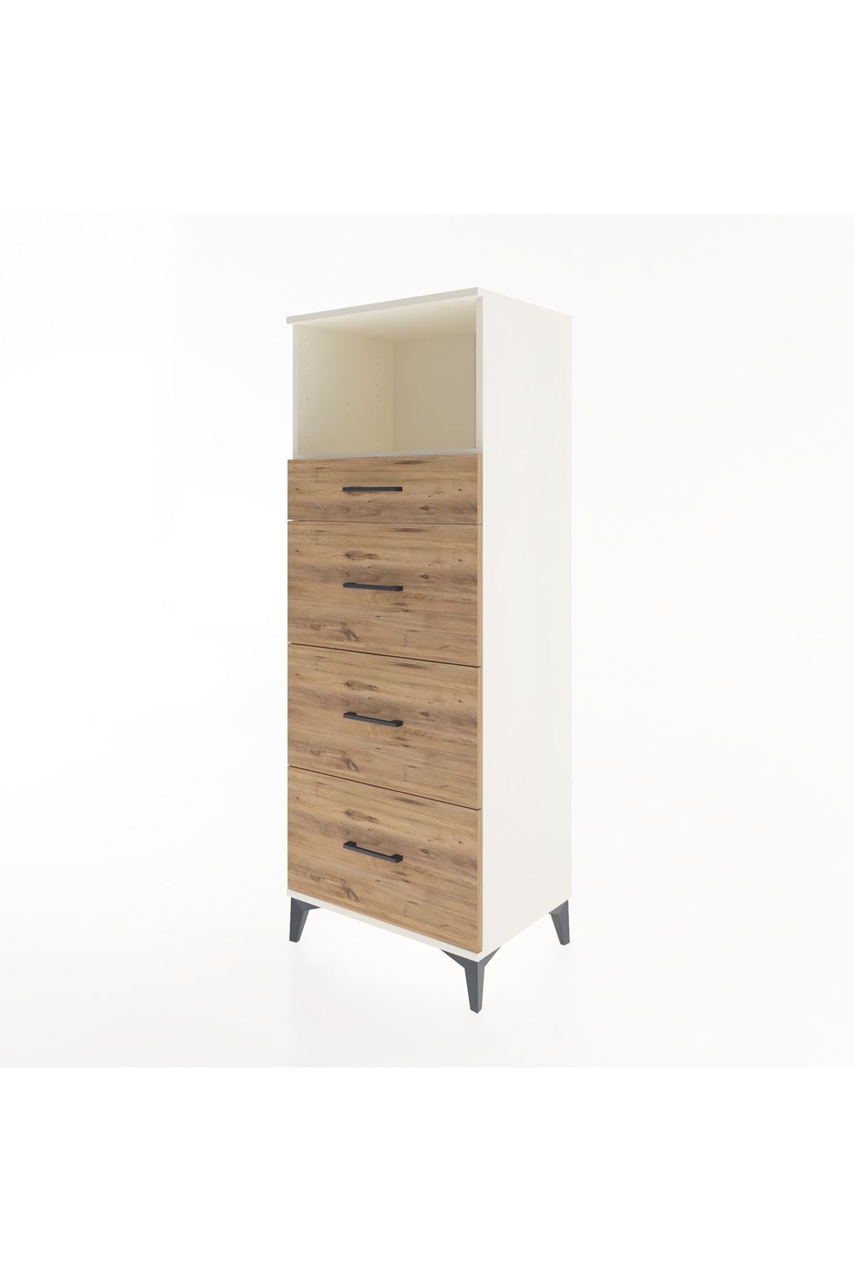 Hyperion Dolap Tek Raflı 4 Çekmeceli 60x44x163 - S53M081V3B