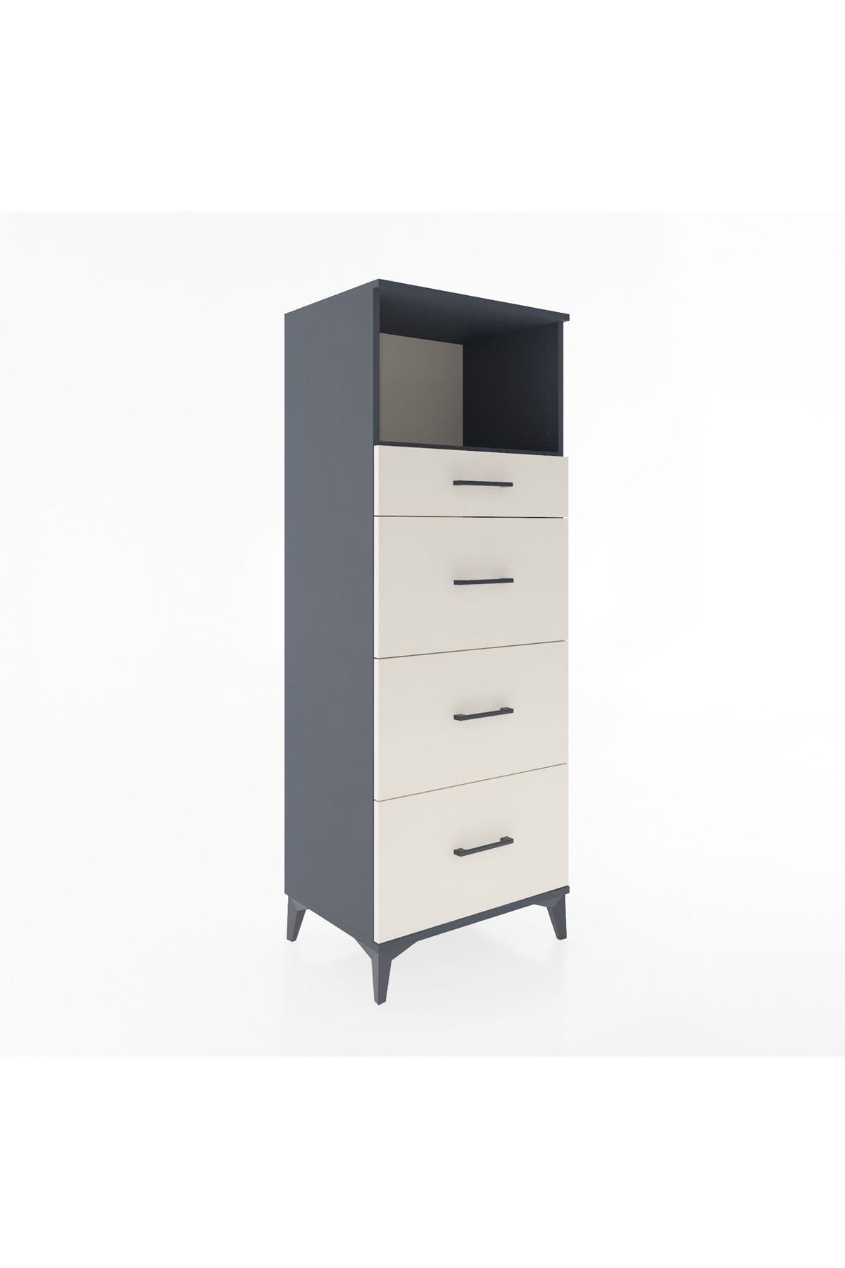 Hyperion Dolap Tek Raflı 4 Çekmeceli 60x44x163 - S53M081V4B