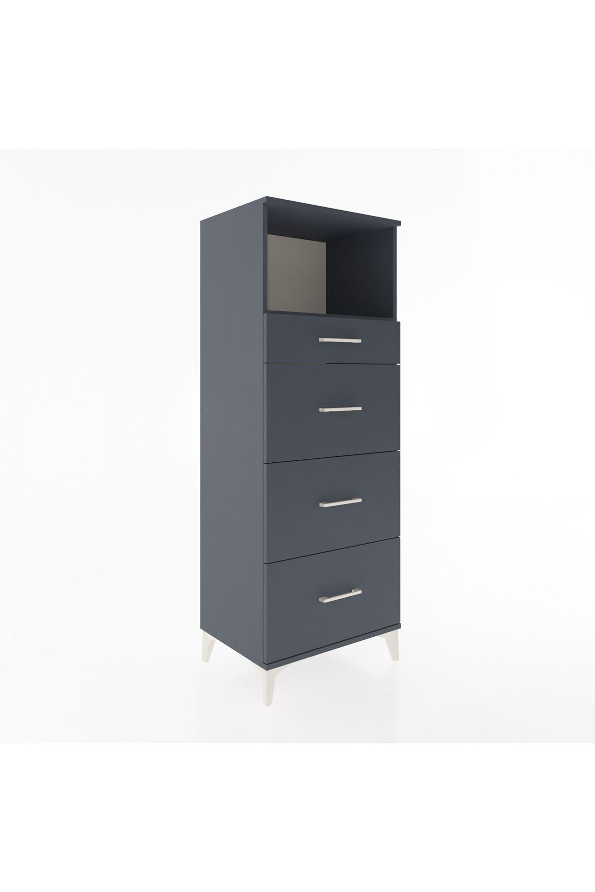 Hyperion Dolap Tek Raflı 4 Çekmeceli 60x44x163 - S53M081V5B