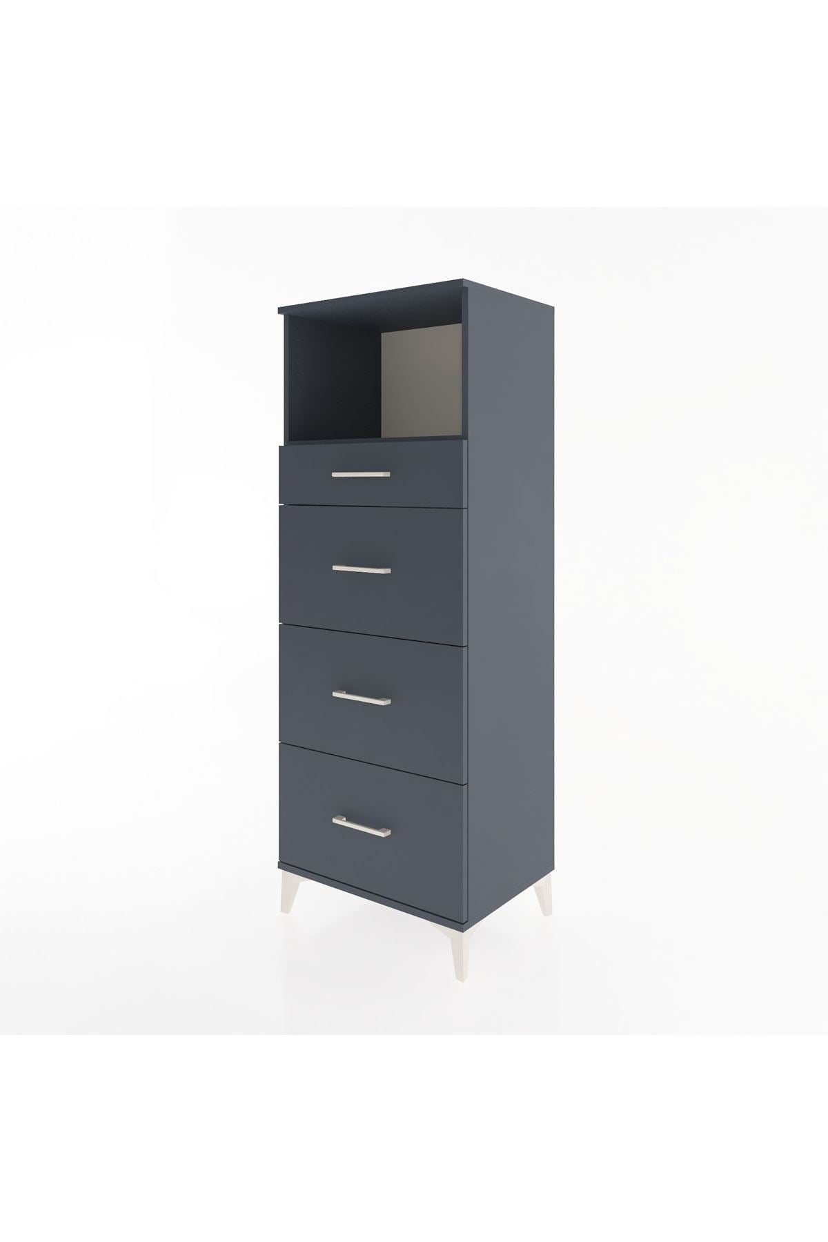 Hyperion Dolap Tek Raflı 4 Çekmeceli 60x44x163 - S53M081V5B