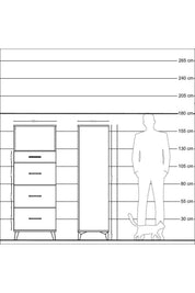 Hyperion Dolap Tek Raflı 4 Çekmeceli 60x44x163 - S53M081V5B
