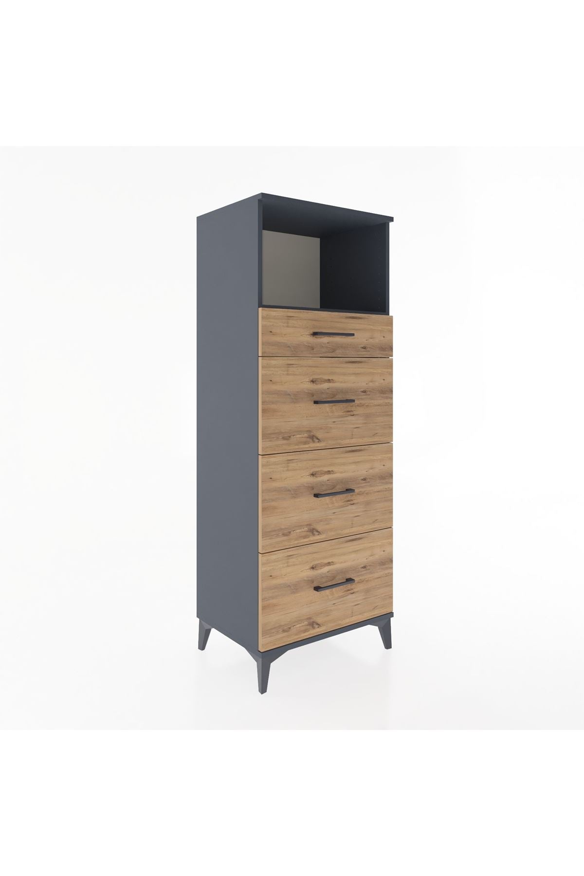 Hyperion Dolap Tek Raflı 4 Çekmeceli 60x44x163 - S53M081V6B