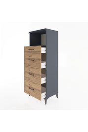 Hyperion Dolap Tek Raflı 4 Çekmeceli 60x44x163 - S53M081V6B