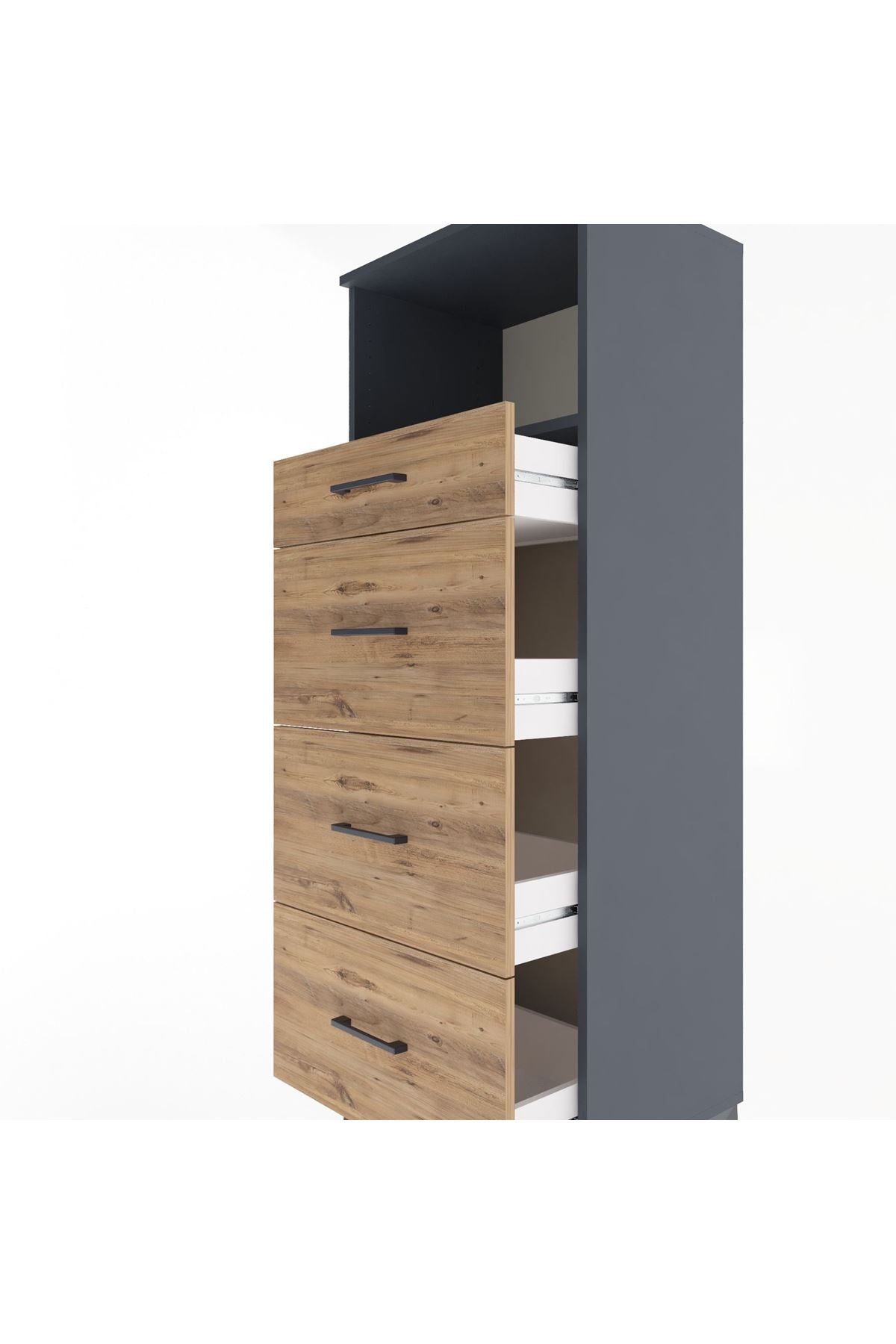 Hyperion Dolap Tek Raflı 4 Çekmeceli 60x44x163 - S53M081V6B