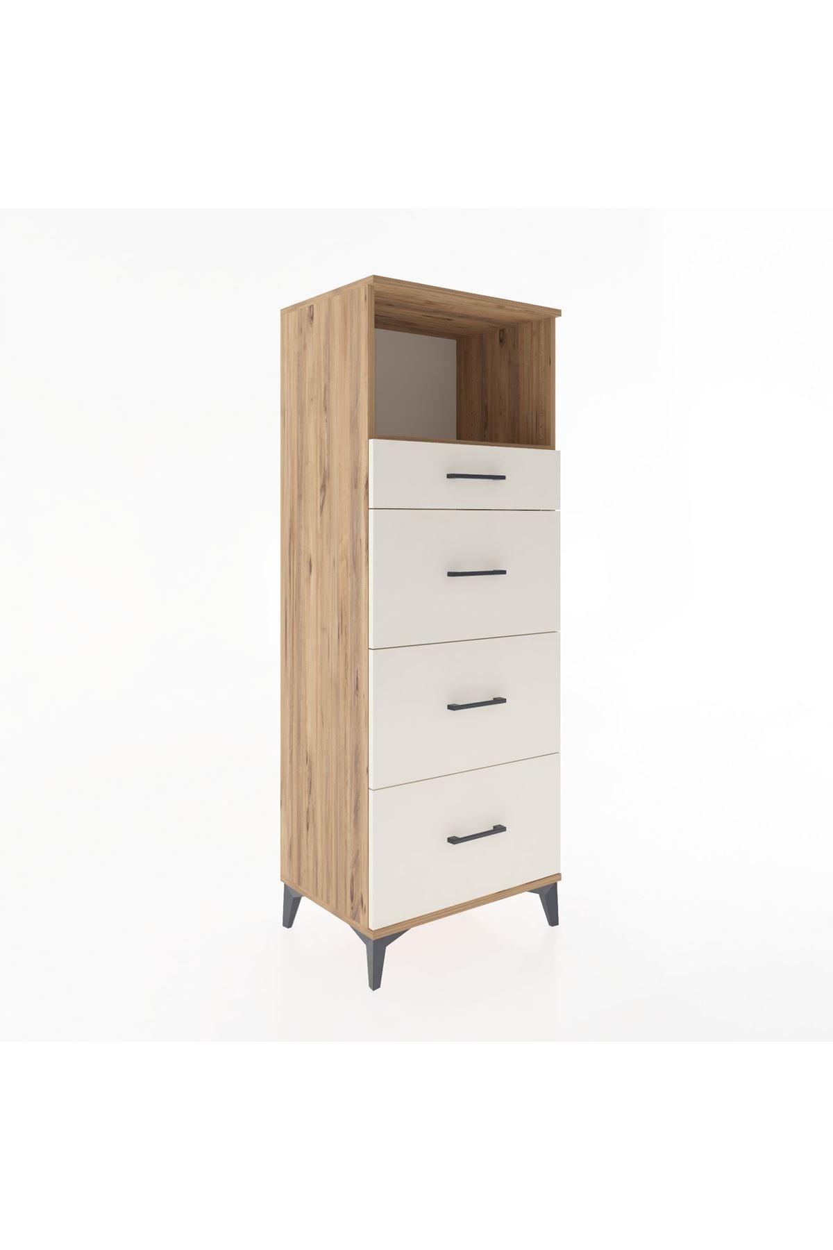 Hyperion Dolap Tek Raflı 4 Çekmeceli 60x44x163 - S53M081V7B