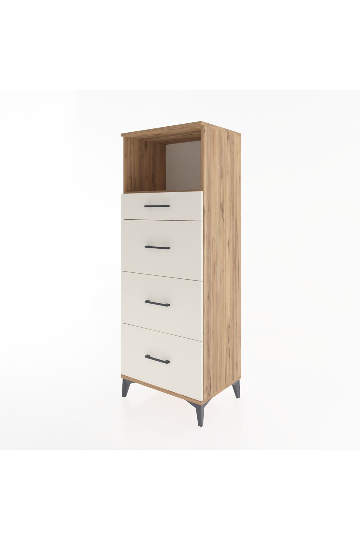 Hyperion Dolap Tek Raflı 4 Çekmeceli 60x44x163 - S53M081V7B