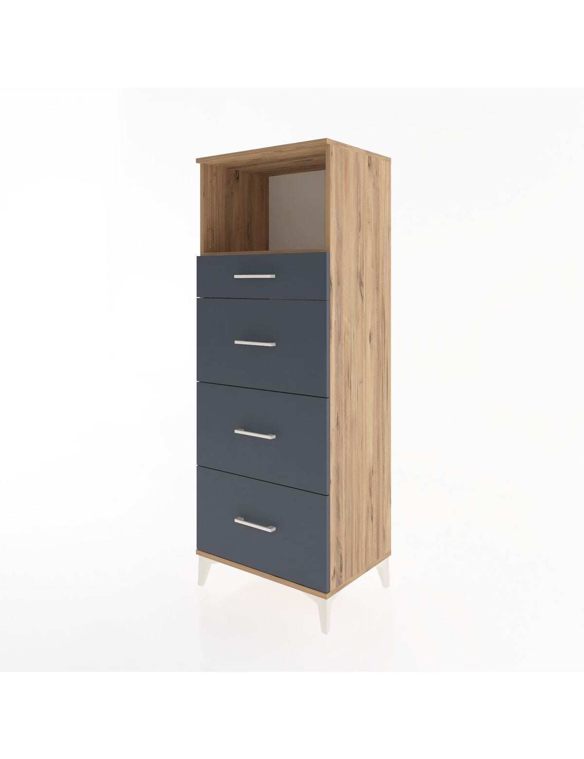 Hyperion Dolap Tek Raflı 4 Çekmeceli 60x44x163 - S53M081V8B