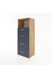 Hyperion Dolap Tek Raflı 4 Çekmeceli 60x44x163 - S53M081V8B