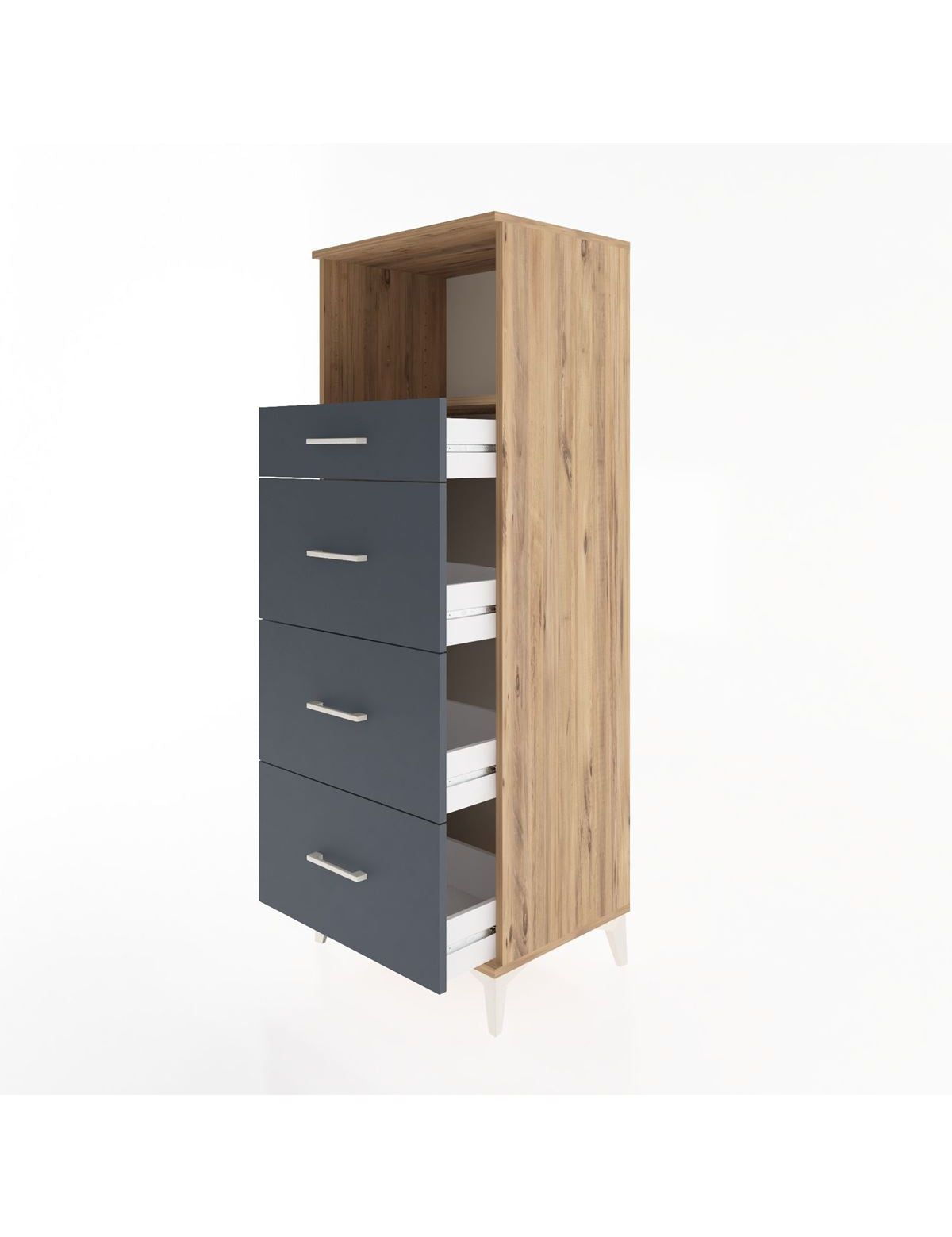 Hyperion Dolap Tek Raflı 4 Çekmeceli 60x44x163 - S53M081V8B