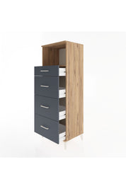 Hyperion Dolap Tek Raflı 4 Çekmeceli 60x44x163 - S53M081V8B