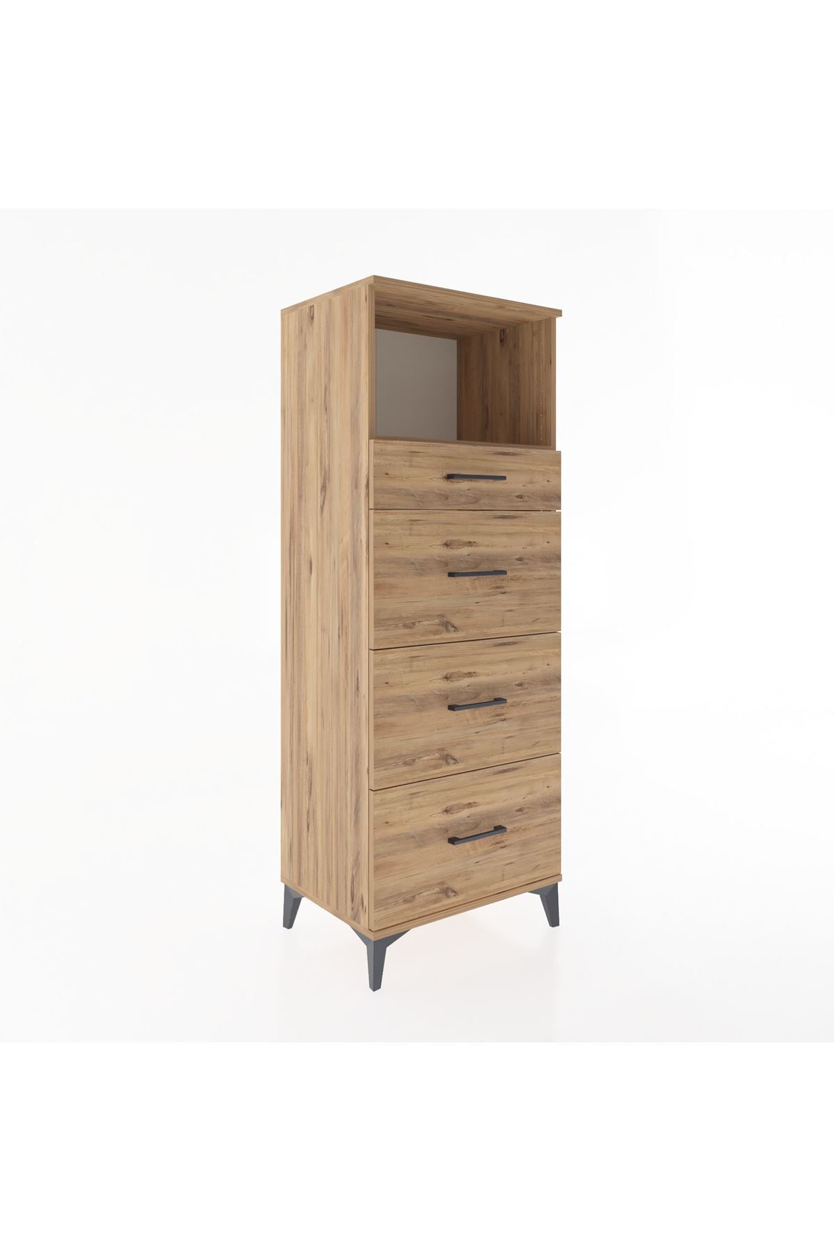 Hyperion Dolap Tek Raflı 4 Çekmeceli 60x44x163 - S53M081V9B