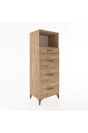 Hyperion Dolap Tek Raflı 4 Çekmeceli 60x44x163 - S53M081V9B