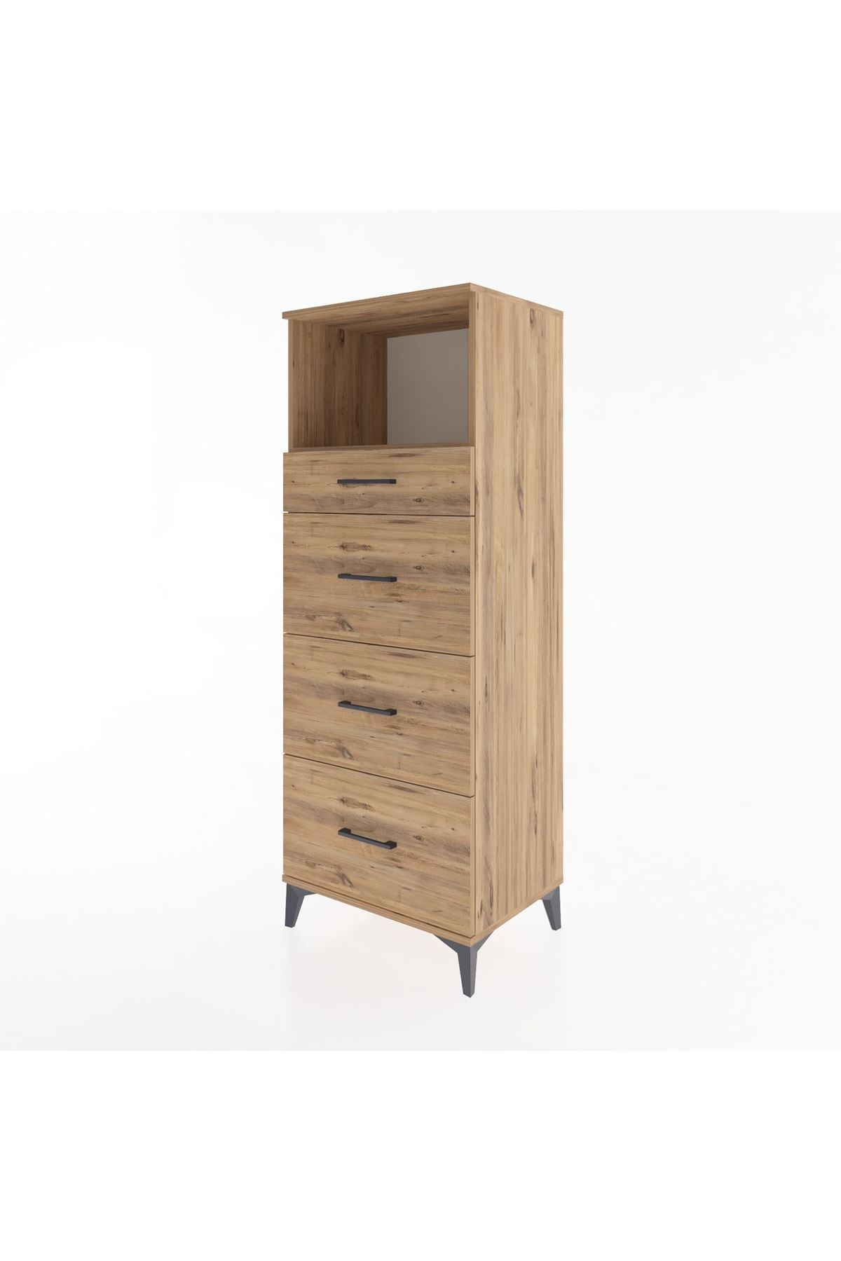 Hyperion Dolap Tek Raflı 4 Çekmeceli 60x44x163 - S53M081V9B