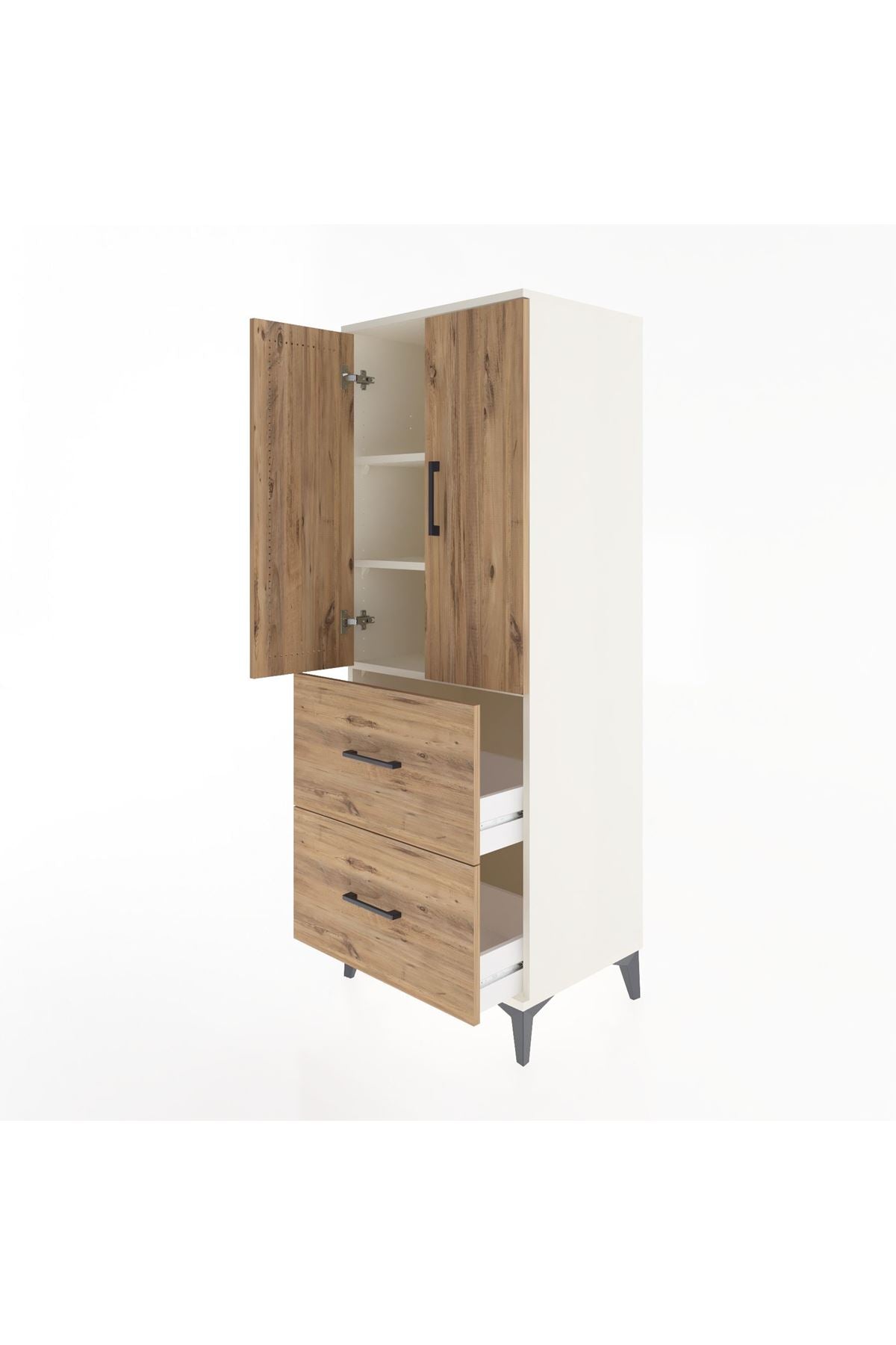 Hyperion Dolap 3 Raflı 2 Çekmeceli 2 Kapaklı 60x44x163 - S53M063V3B