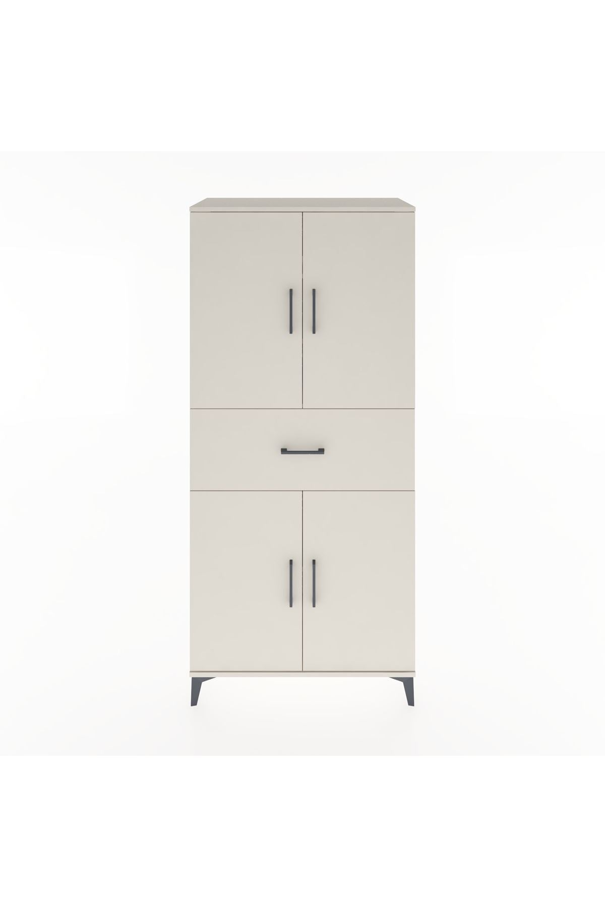 Hyperion Dolap 4 Raflı Tek Çekmeceli 4 Kapaklı 88x44x195 - S60M001V1B