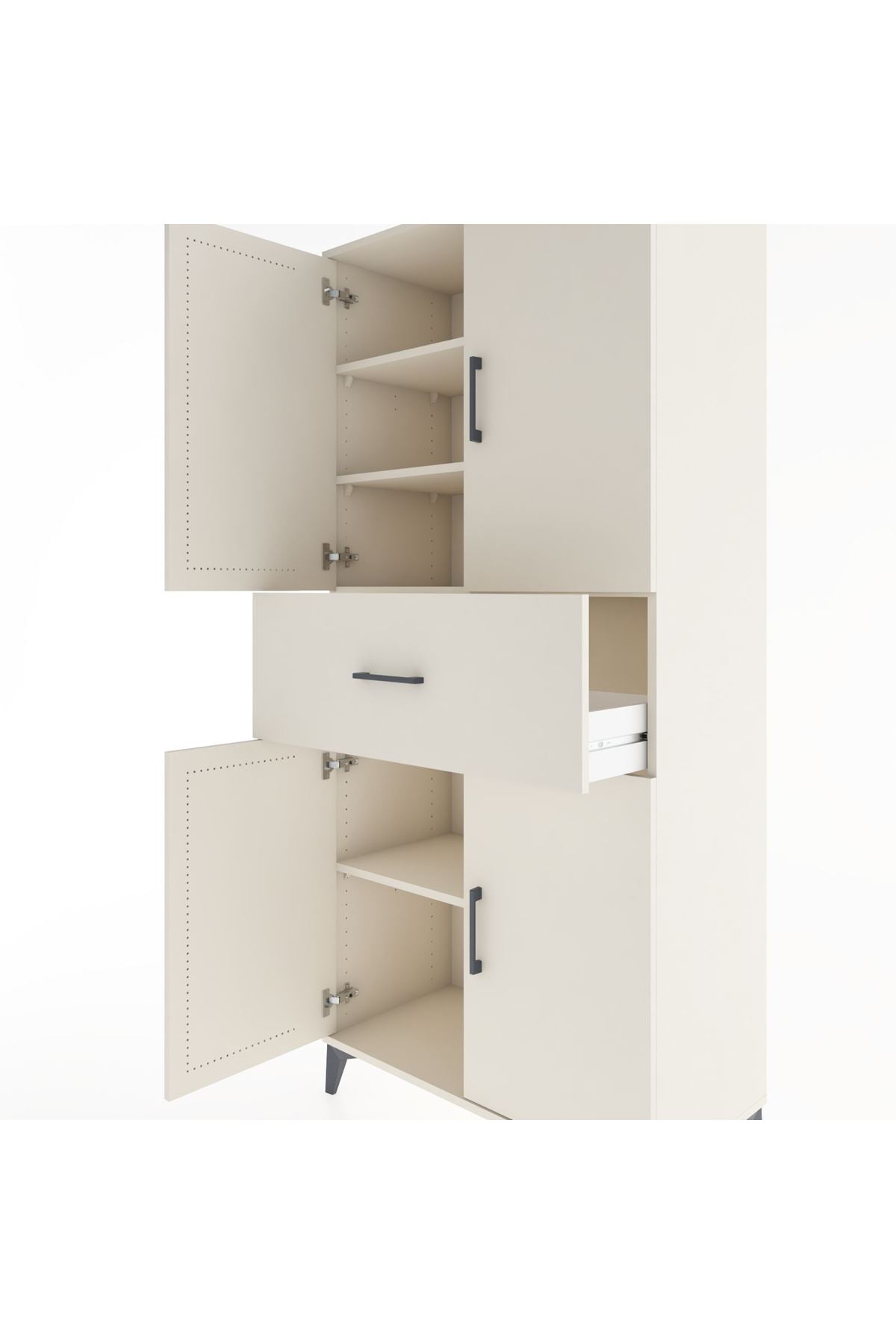 Hyperion Dolap 4 Raflı Tek Çekmeceli 4 Kapaklı 88x44x195 - S60M001V1B