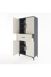 Hyperion Dolap 4 Raflı Tek Çekmeceli 4 Kapaklı 88x44x195 - S60M001V4B
