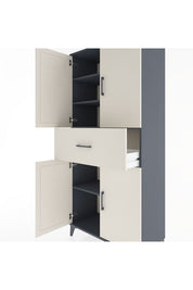 Hyperion Dolap 4 Raflı Tek Çekmeceli 4 Kapaklı 88x44x195 - S60M001V4B