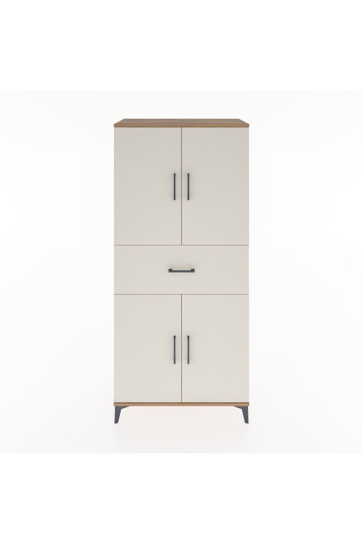 Hyperion Dolap 4 Raflı Tek Çekmeceli 4 Kapaklı 88x44x195 - S60M001V7B