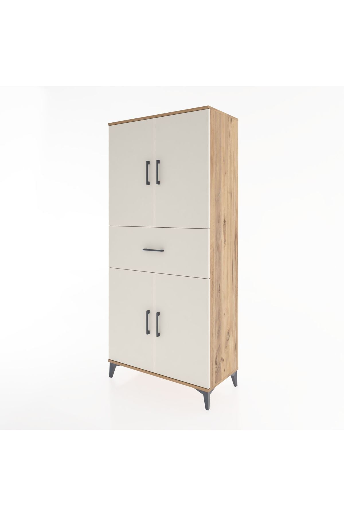 Hyperion Dolap 4 Raflı Tek Çekmeceli 4 Kapaklı 88x44x195 - S60M001V7B