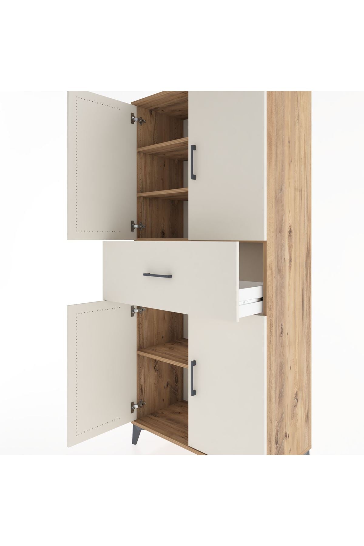 Hyperion Dolap 4 Raflı Tek Çekmeceli 4 Kapaklı 88x44x195 - S60M001V7B